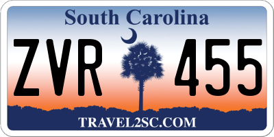 SC license plate ZVR455