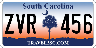 SC license plate ZVR456