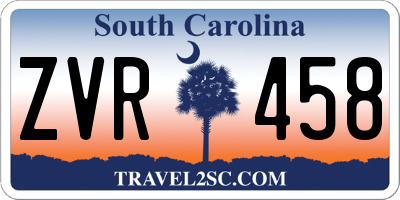 SC license plate ZVR458