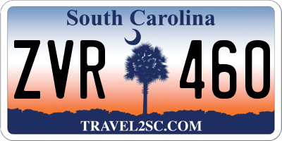 SC license plate ZVR460