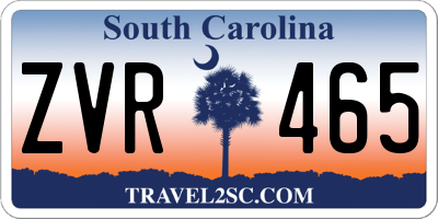 SC license plate ZVR465