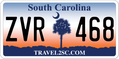 SC license plate ZVR468