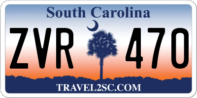 SC license plate ZVR470