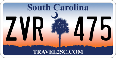 SC license plate ZVR475
