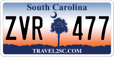 SC license plate ZVR477