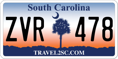 SC license plate ZVR478