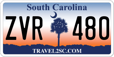 SC license plate ZVR480