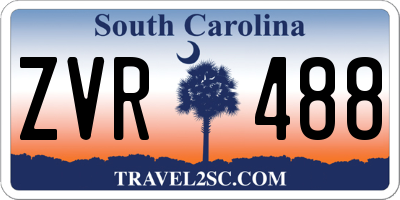 SC license plate ZVR488