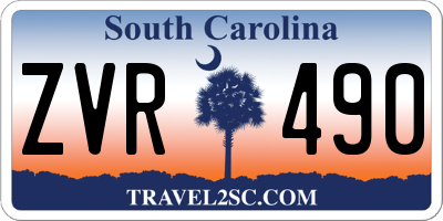 SC license plate ZVR490