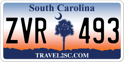 SC license plate ZVR493