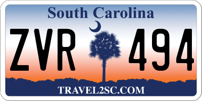 SC license plate ZVR494