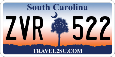 SC license plate ZVR522