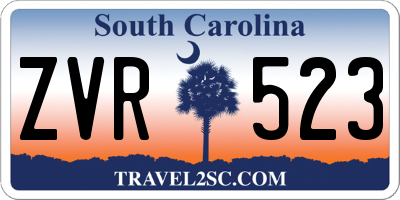 SC license plate ZVR523