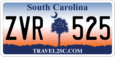 SC license plate ZVR525