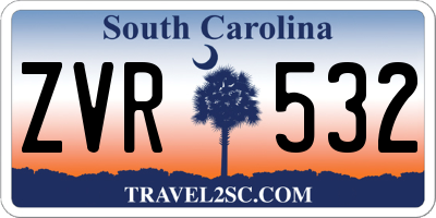 SC license plate ZVR532