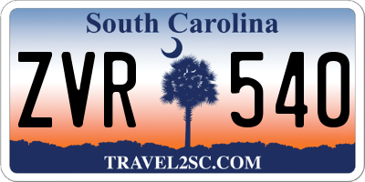 SC license plate ZVR540