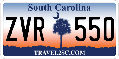 SC license plate ZVR550