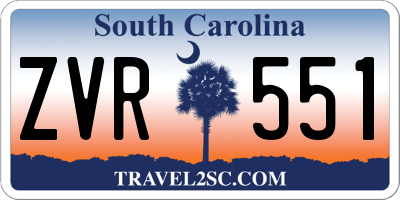 SC license plate ZVR551