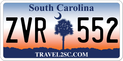 SC license plate ZVR552