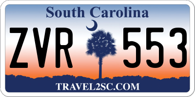 SC license plate ZVR553