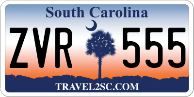 SC license plate ZVR555