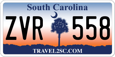 SC license plate ZVR558