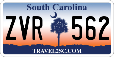SC license plate ZVR562