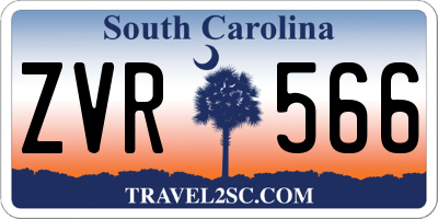 SC license plate ZVR566