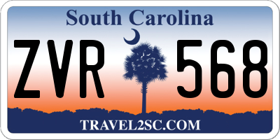 SC license plate ZVR568