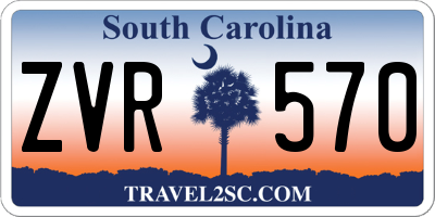 SC license plate ZVR570