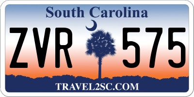 SC license plate ZVR575
