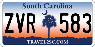 SC license plate ZVR583