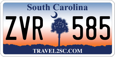 SC license plate ZVR585