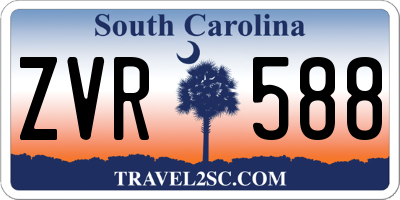 SC license plate ZVR588