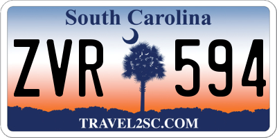 SC license plate ZVR594