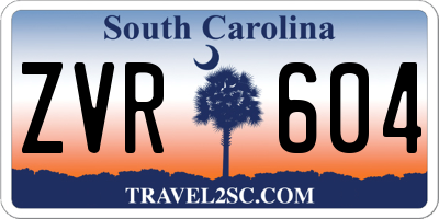 SC license plate ZVR604