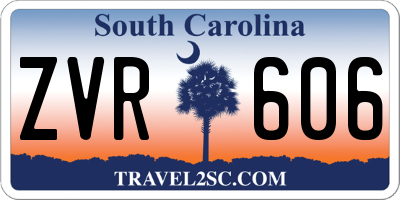 SC license plate ZVR606