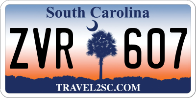 SC license plate ZVR607