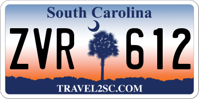 SC license plate ZVR612