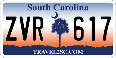 SC license plate ZVR617