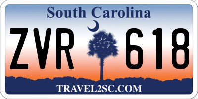 SC license plate ZVR618