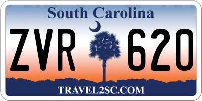 SC license plate ZVR620