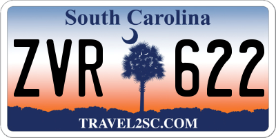 SC license plate ZVR622
