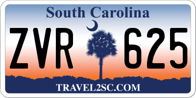 SC license plate ZVR625