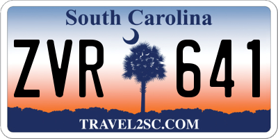 SC license plate ZVR641