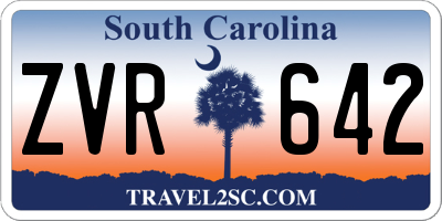 SC license plate ZVR642
