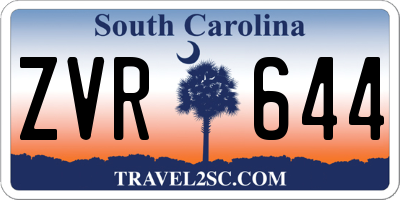 SC license plate ZVR644
