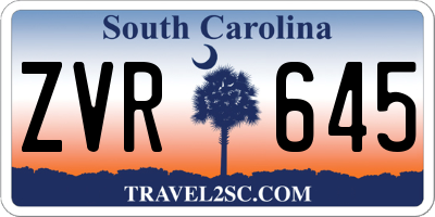 SC license plate ZVR645
