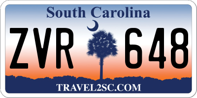 SC license plate ZVR648