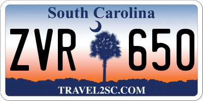 SC license plate ZVR650